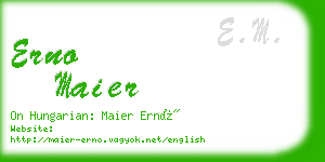 erno maier business card